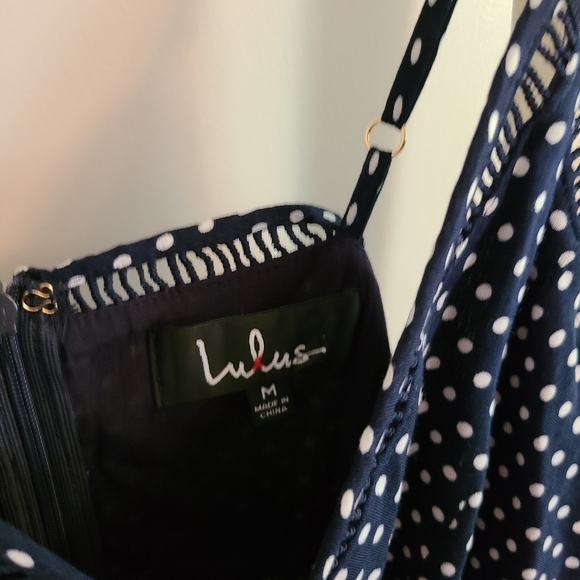 Lulus♡ NWT Polka Dot midi dress with side slit - Picture 7 of 11